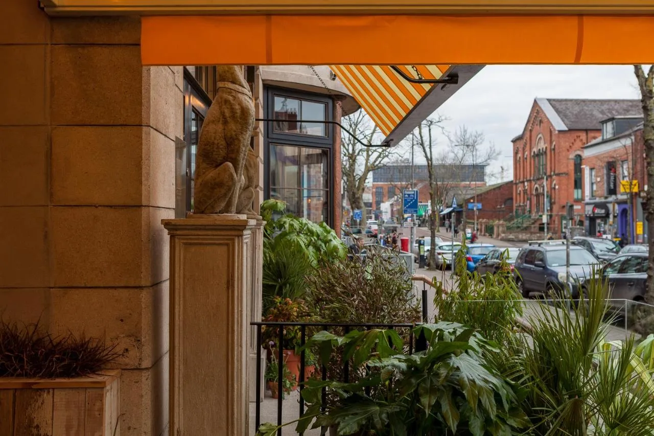 a building with a statue of a cat on a column at House Belfast Hotel in Belfast